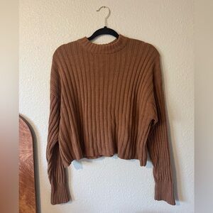 American Eagle Outfitters Brown Ribbed Sweater